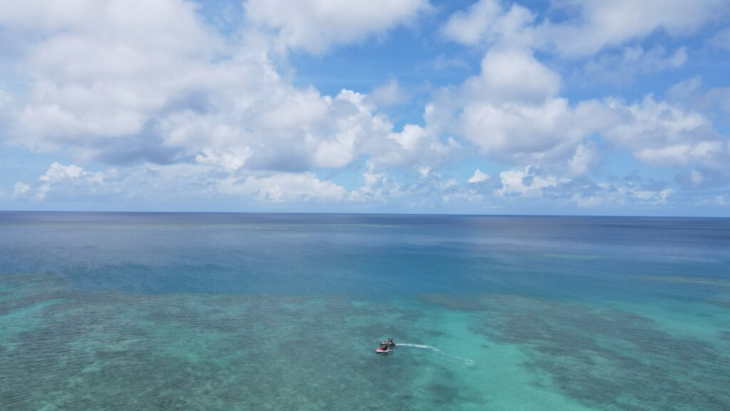 夏の石垣島の海と強い日差し